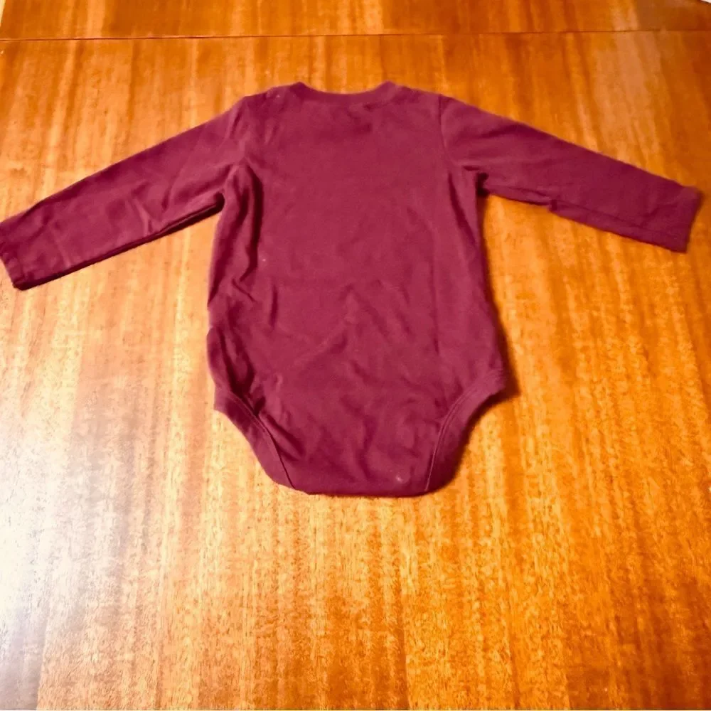 Garanimals Daddy's Little Genius Maroon Baby Onesie 18 Month